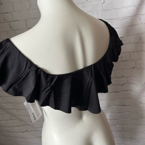 TRINA TURK BIKINI SET - OFF THE SHOULDER RUFFLE BANDEAU & SIDE SHIRRED H… - Picture 7 of 10